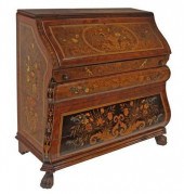 DUTCH FLORAL MARQUETRY BOMBE S