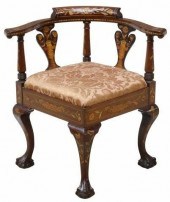 DUTCH FLORAL MARQUETRY CORNER