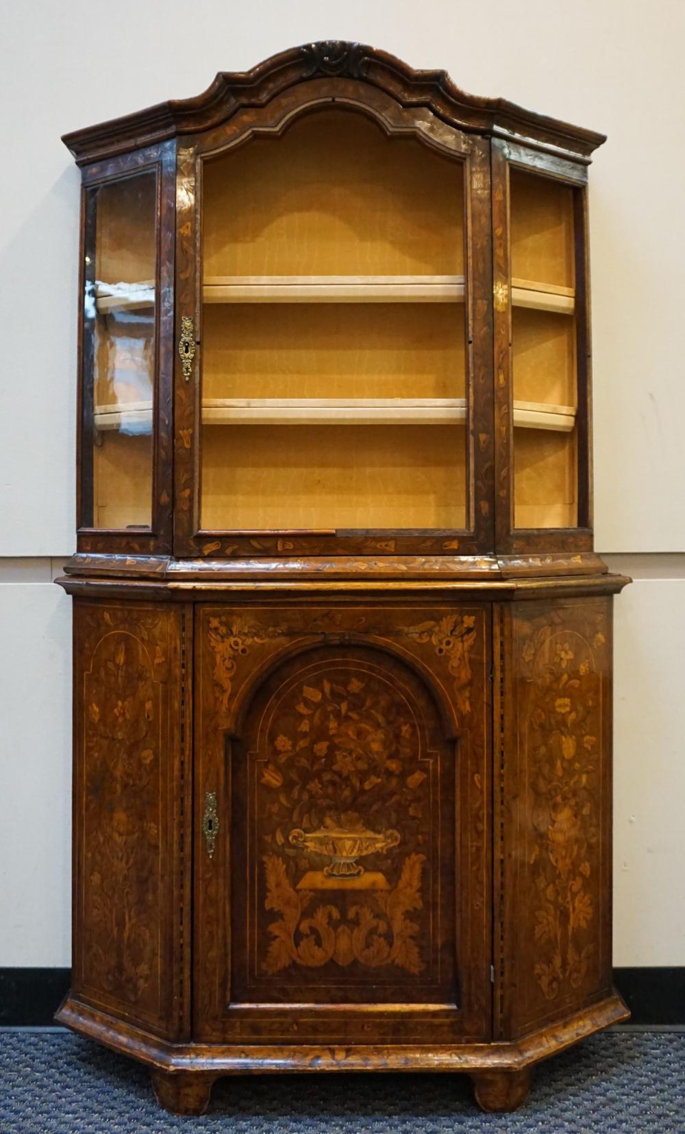 DUTCH INLAID FRUITWOOD TWO-PART