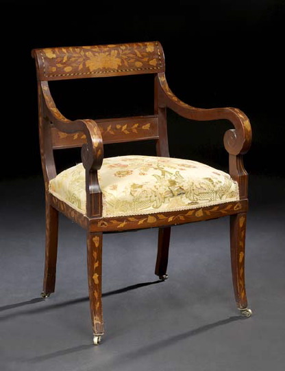 Dutch Inlaid Mahogany Armchair, 