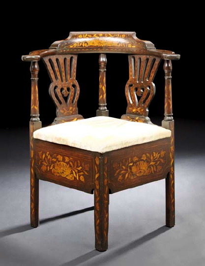 Dutch Mahogany and Marquetry Corner