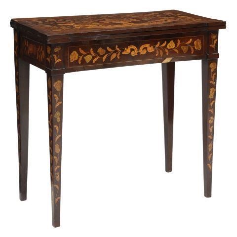DUTCH MAHOGANY MARQUETRY FLIP-TOP