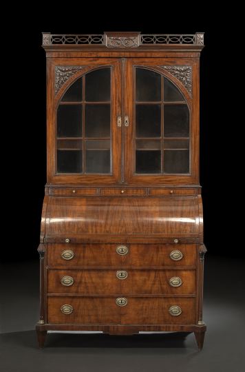 Dutch Mahogany Secretary Bookcase,