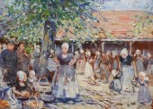 DUTCH MARKET SCENE PAINTINGOil