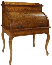 DUTCH MARQUETRY CYLINDER BUREA