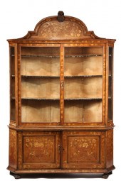 DUTCH MARQUETRY DISPLAY CABINE
