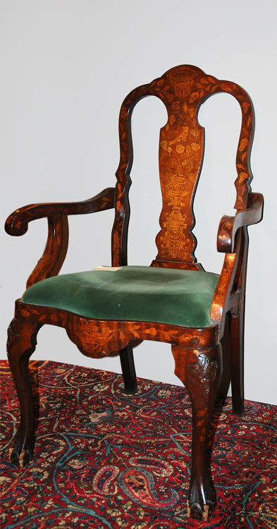 Dutch Marquetry Inlaid and Carved