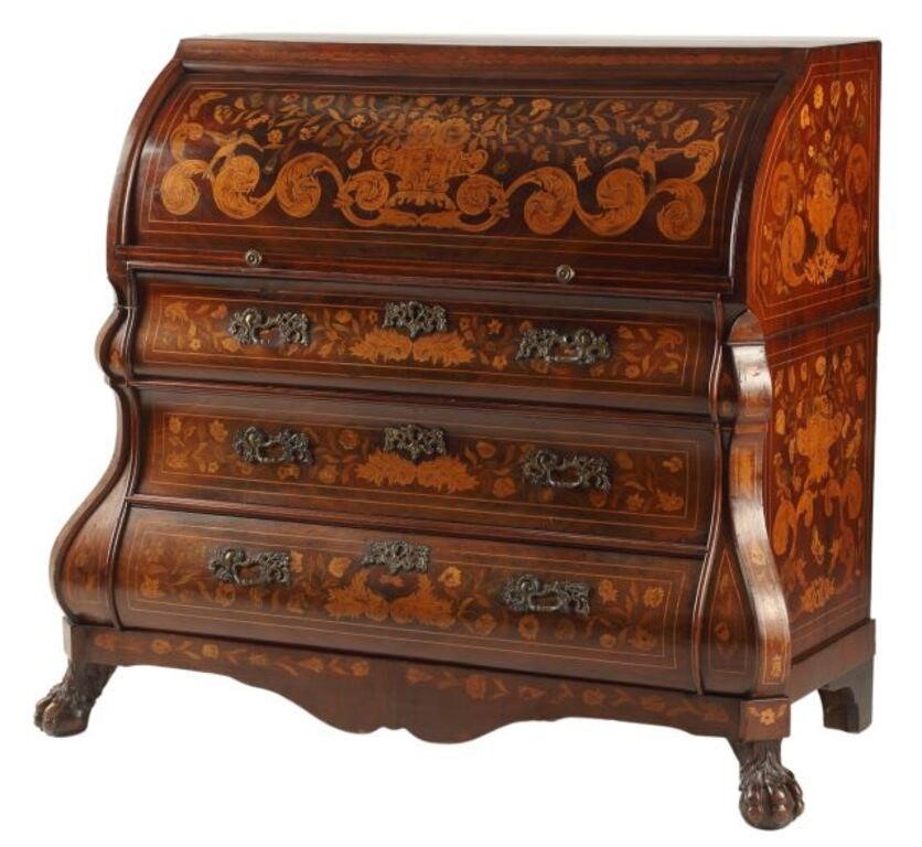 DUTCH MARQUETRY INLAID BOMBE