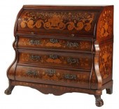 DUTCH MARQUETRY INLAID BOMBE C