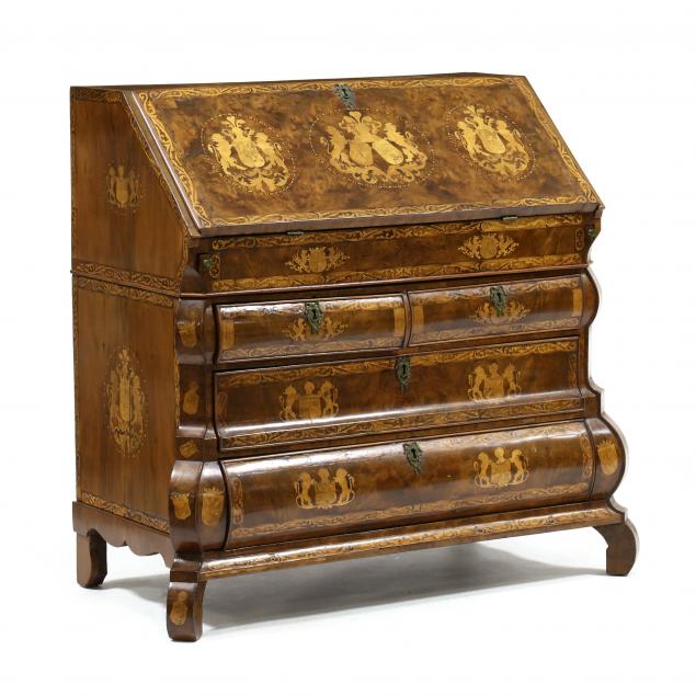 DUTCH MARQUETRY INLAID BOMBE