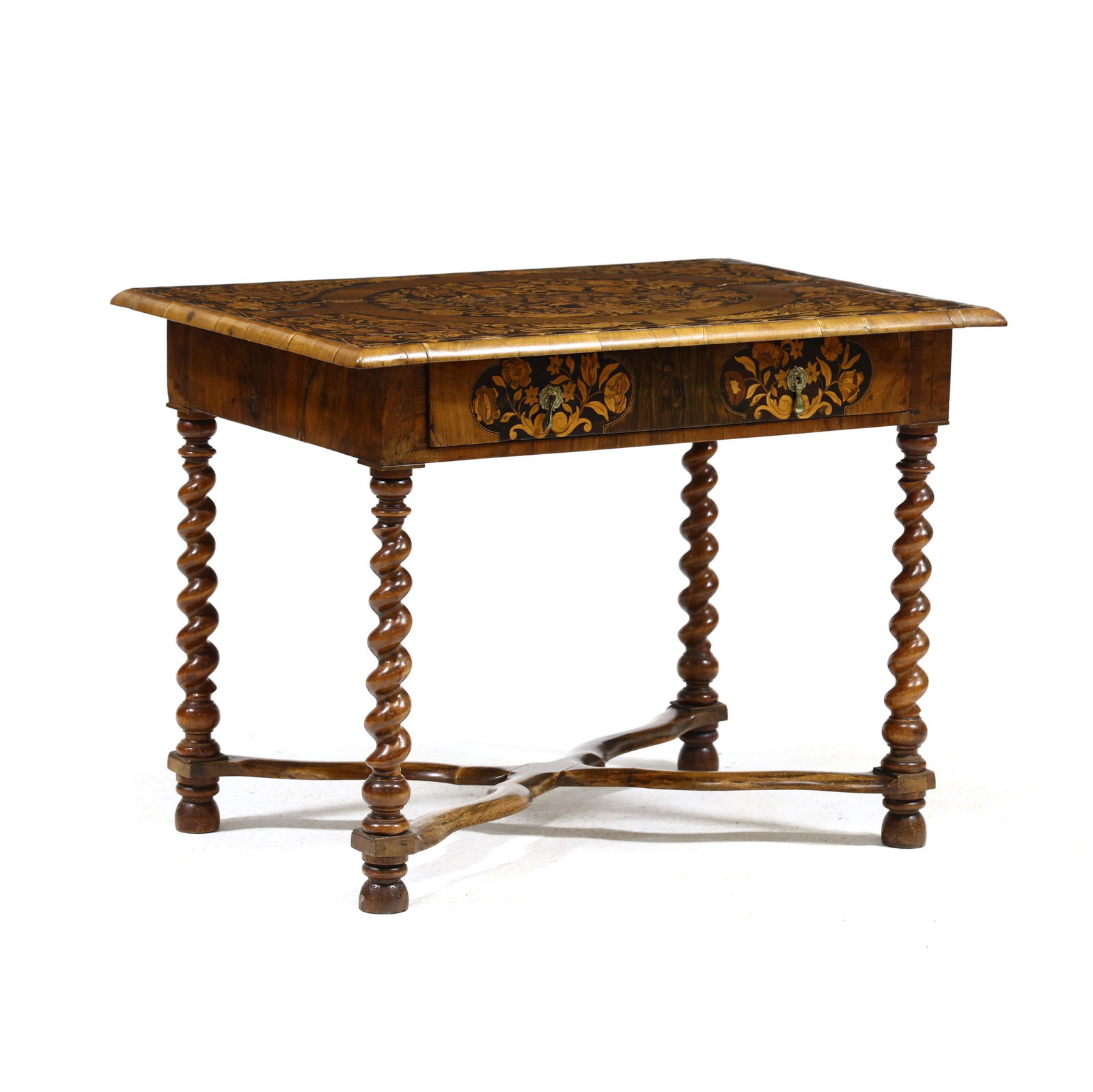 DUTCH MARQUETRY INLAID ONE DRAWER