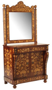 DUTCH MARQUETRY MIRRORED VANIT