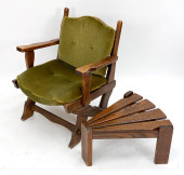 DUTCH OAK LOUNGE CHAIR WITH SI