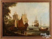 DUTCH OIL ON CANVAS HARBOR SCE