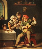 DUTCH OIL PAINTING ON TIN DEPI