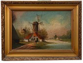 DUTCH OIL PAINTINGSA pair of l