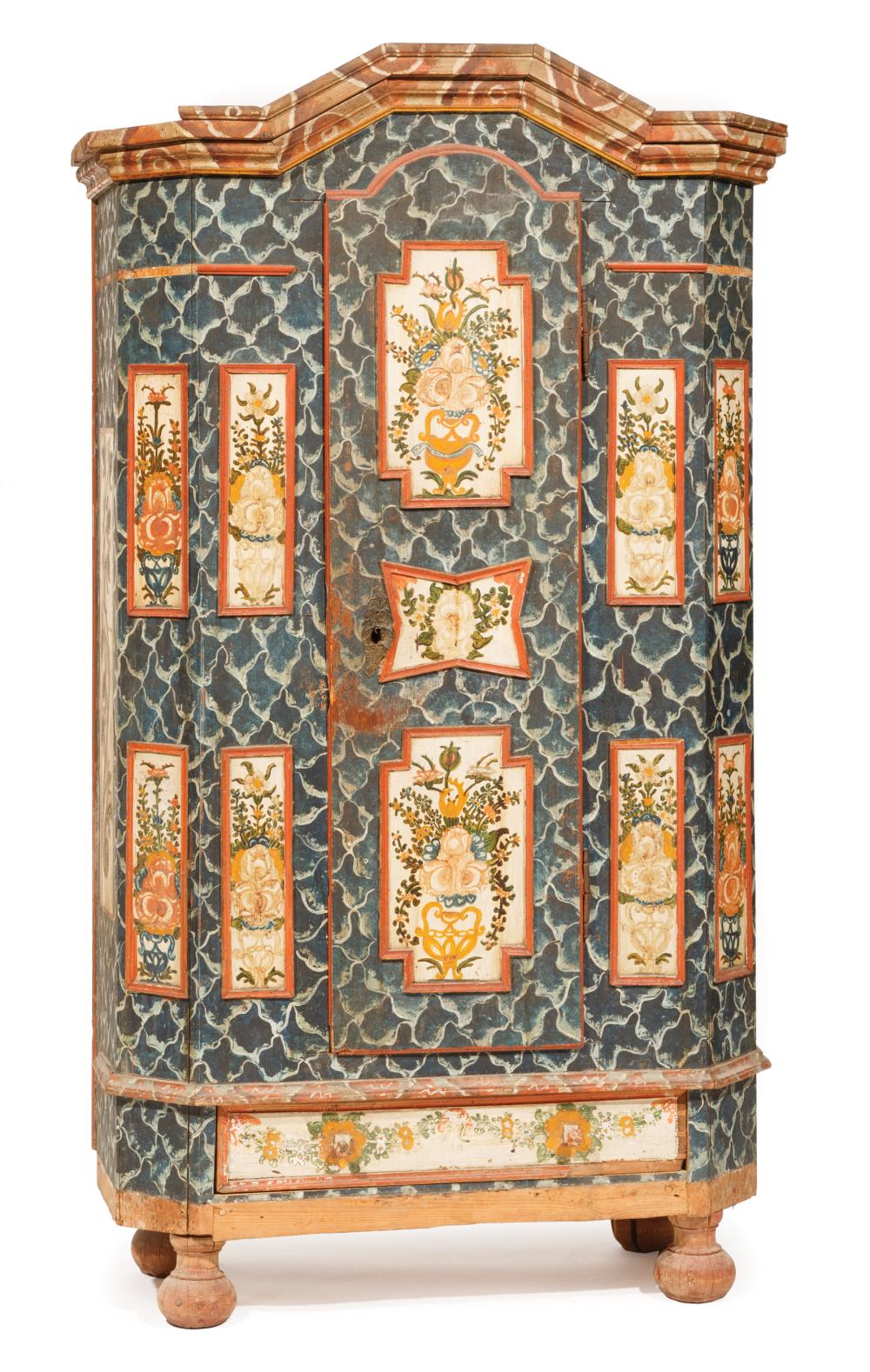 DUTCH PAINTED ARMOIREAntique