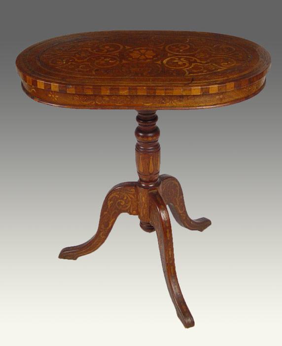 DUTCH PARQUETRY TILT TOP OVAL