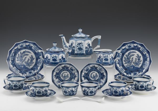 DUTCH PORCELAIN TEA SET  Dutch blue