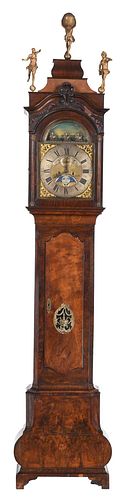 DUTCH ROCOCO BURLWOOD TALL CASE