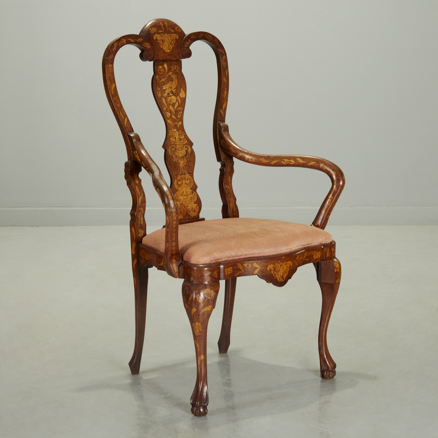 DUTCH ROCOCO MARQUETRY ARMCHAIR