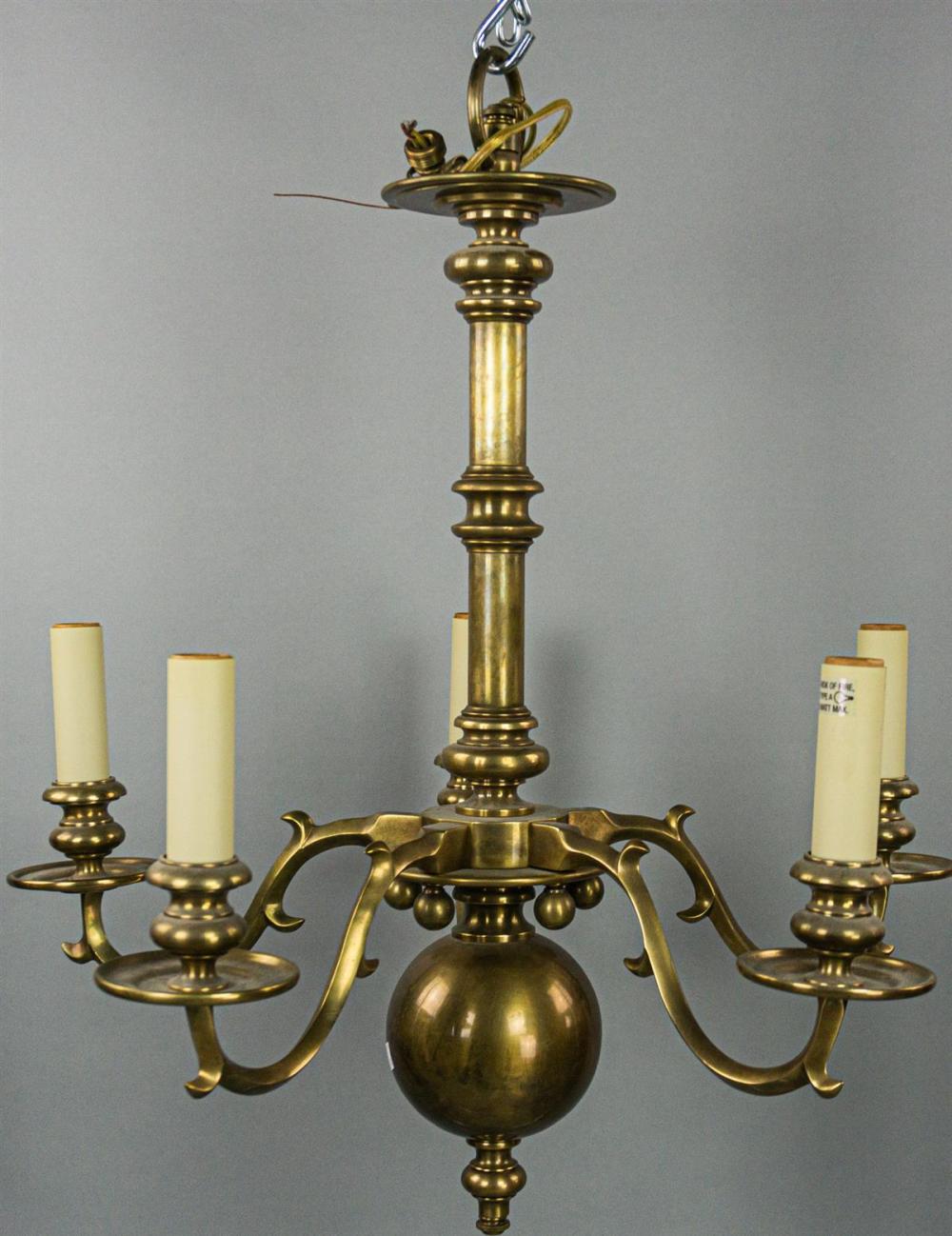 DUTCH ROCOCO STYLE BRASS FIVE-LIGHT
