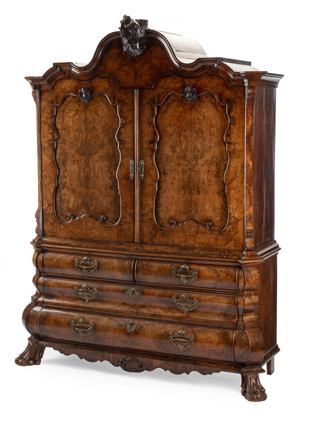 DUTCH ROCOCO-STYLE CARVED BURL