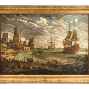 Dutch School, 18th Century Harbor