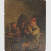 DUTCH SCHOOL, OIL ON TIN, GENR