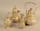 Dutch silver four-piece tea an