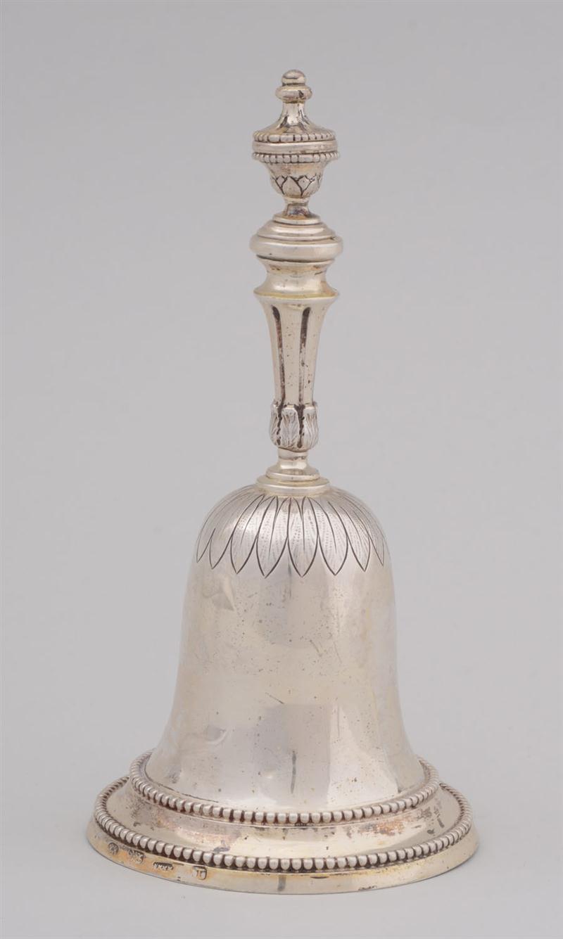 DUTCH SILVER HAND BELL Marks R.H.