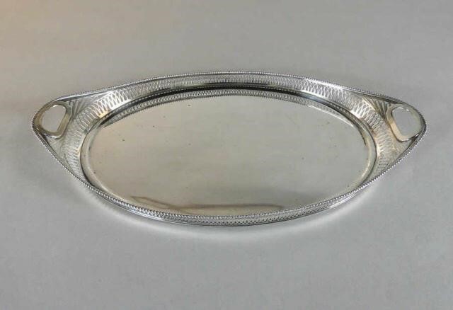 DUTCH SILVER OVAL SERVING TRAYAn