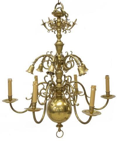 DUTCH STYLE 12-LIGHT BRASS BALUSTER