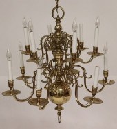 DUTCH STYLE BRASS 12-LIGHT CHA