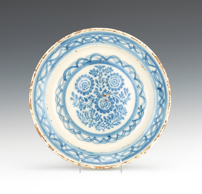 Dutch Tin Glazed Large Shallow Bowl