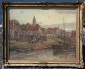 DUTCH TOWN LANDSCAPE WITH FIGU