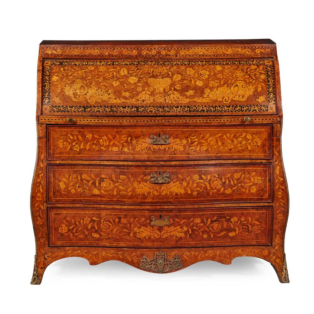 DUTCH WALNUT AND MARQUETRY BUREAU