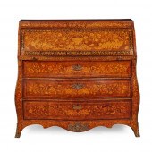 DUTCH WALNUT AND MARQUETRY BUR