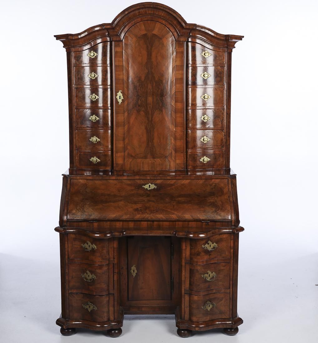 DUTCH WALNUT SECRETARY BOOKCASE,