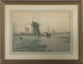Dutch Watercolor Landscape by