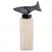 DWIGHT, GRAY FISH CARVED MARBL