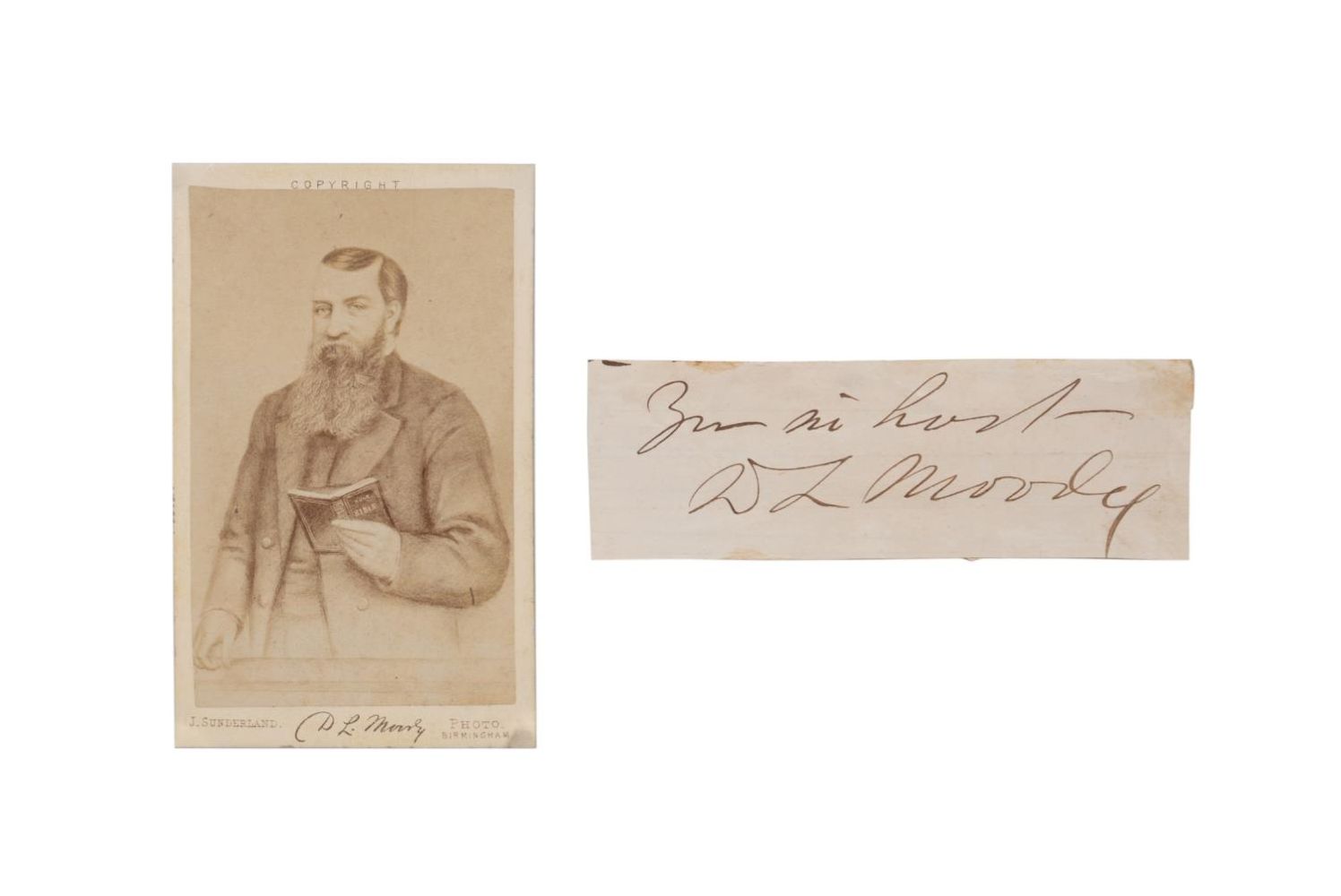 DWIGHT MOODY CUT SIGNATURE AND