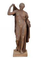 E. 19TH C. CAST-IRON STATUE OF
