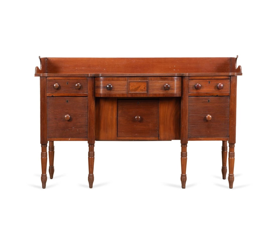 E. 19TH C. IRISH REEDED MAHOGANY