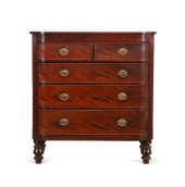 E. 19TH C. SHERATON BOWFRONT M