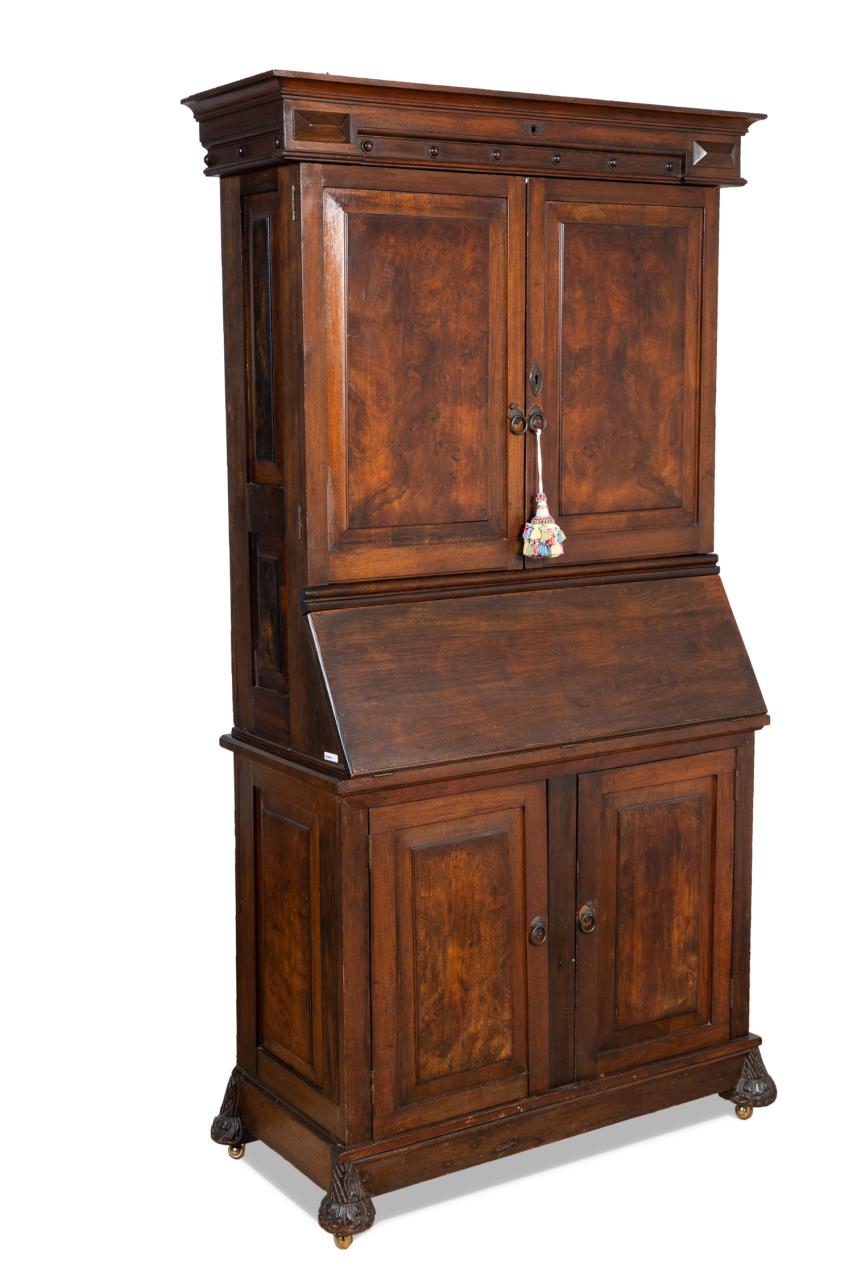 E. 20TH C. AMERICAN BURL PANELED