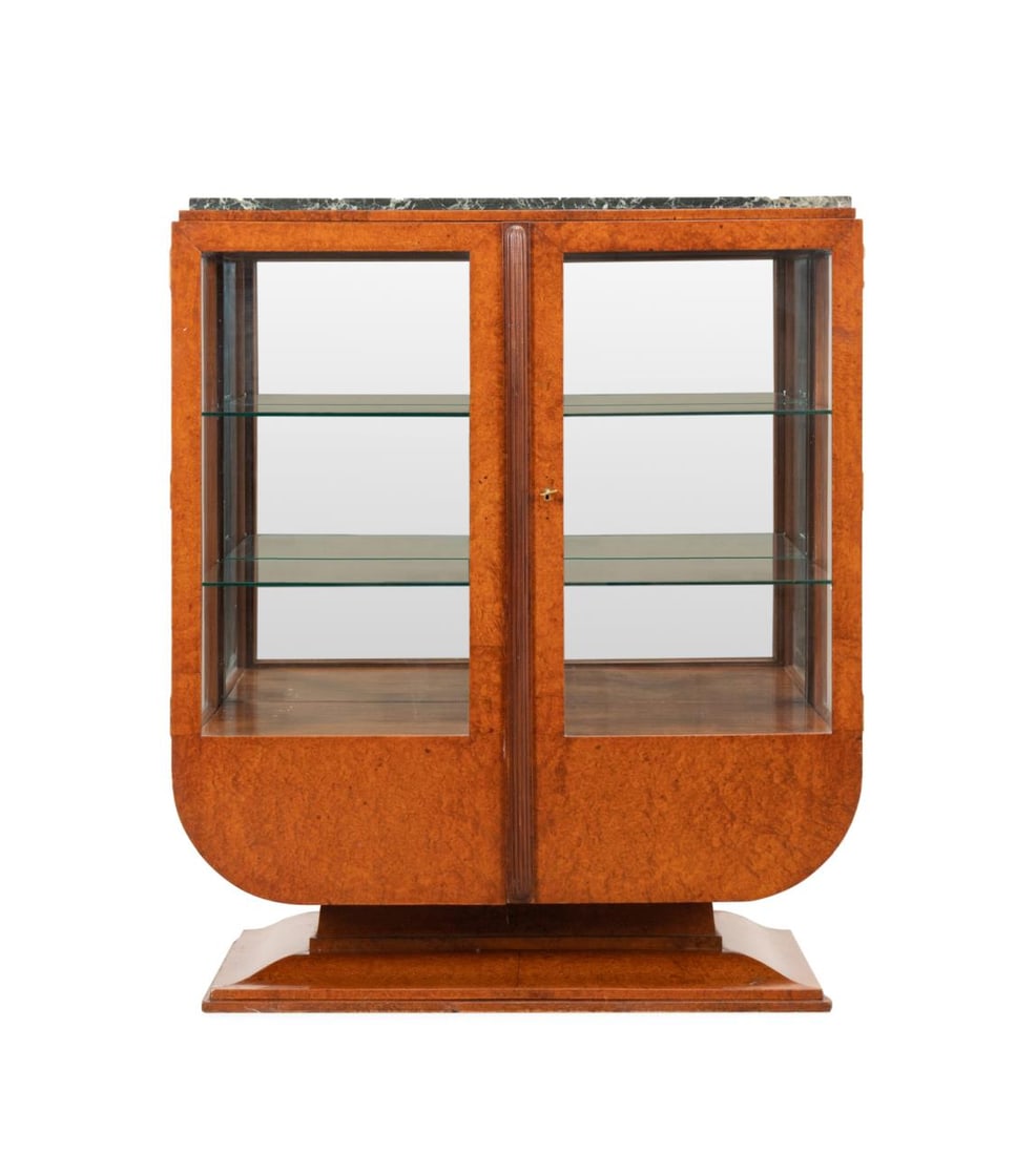E. 20TH C. MARBLE TOP & WALNUT