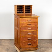 E. 20TH C. OAK POSTMASTER'S SI