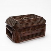E. 20TH C. TRAMP ART CARVED WO