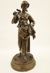 E. AIZELIN, FRENCH BRONZE OF P